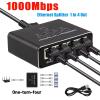 Ethernet Splitter 1 to 4 1000Mbps, RJ45 Gigabit Ethernet Splitter LAN Internet Extension Connector view 3