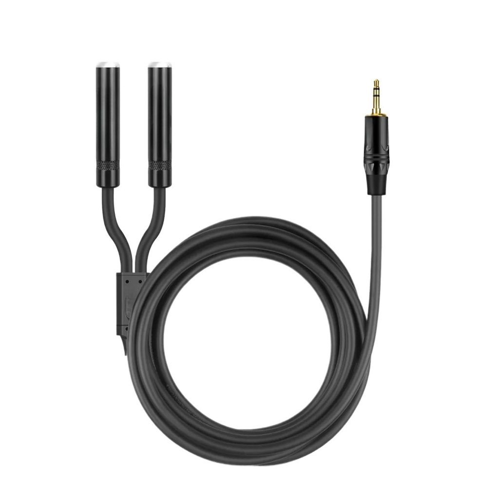 Audio Extension Cable Ja-ck 6.5mm Male to 2x6.5mm Female 1/4inch for Amplifier Microphone Mixer Guitar Bass(3.5-M to 2xTS-F,2M)