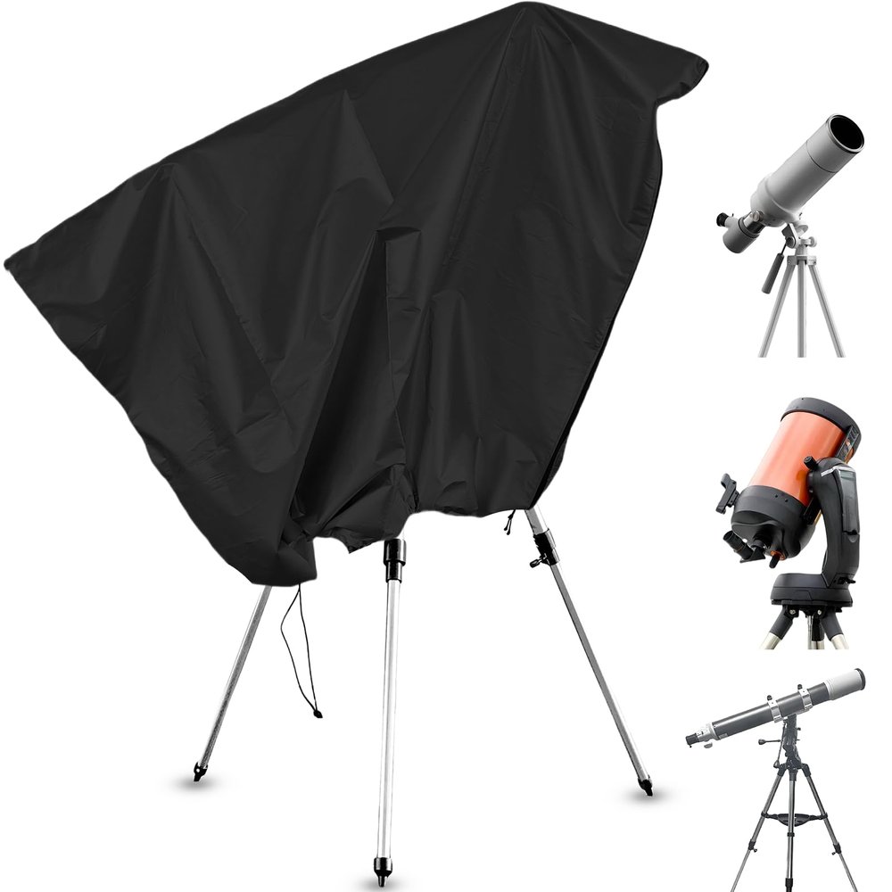Bigwinyep Telescope Cover Waterproof Outdoor, Dust Cover, 59x33Inch, Black