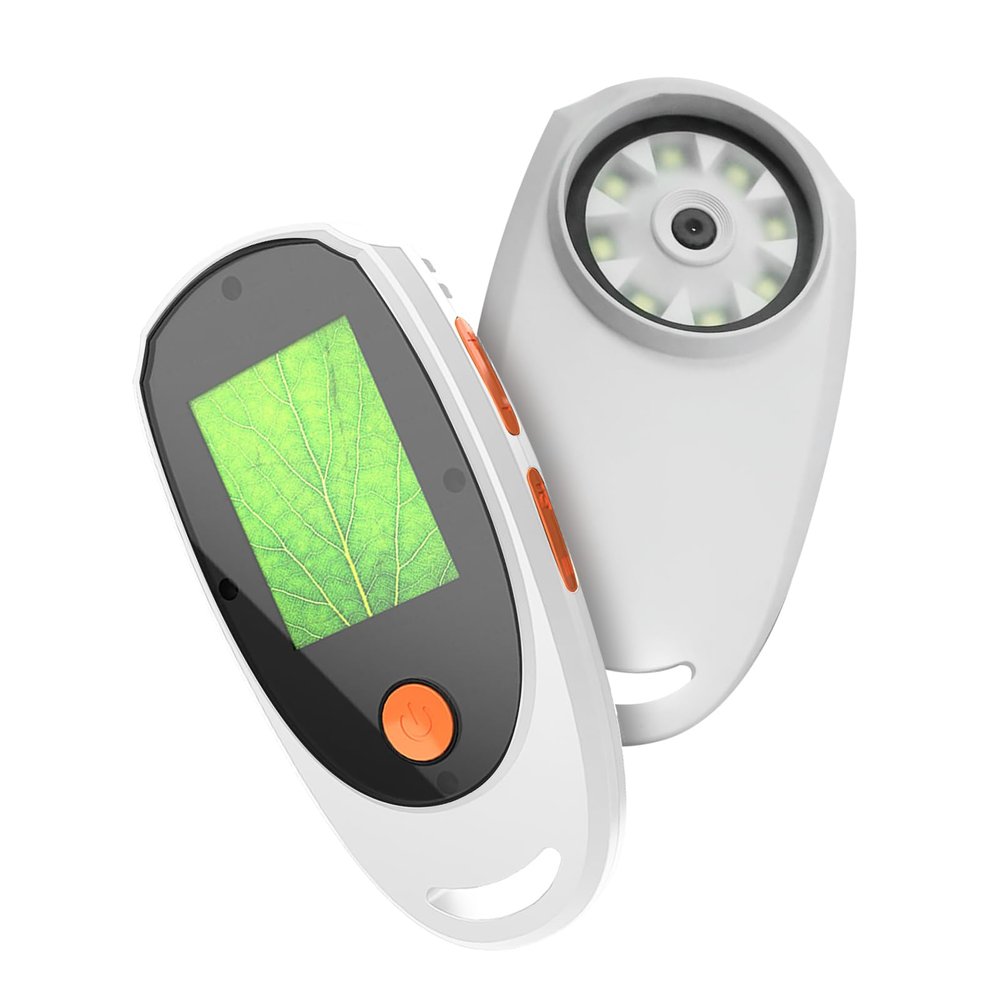 Digital Microscope Handheld, 2.0 inch Color Screen, Portable Digital Magnifying Glass 500x, Marco Microscope for Kids, Built in 8LED Lights, USB for PC, OS (White)