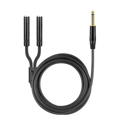 Audio Extension Cable Ja-ck 6.5mm Male to 2x6.5mm Female 1/4inch for Amplifier Microphone Mixer Guitar Bass(TS-M to 2xTS-F,0.5M)