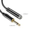 Audio Extension Cable Ja-ck 6.5mm Male to 2x6.5mm Female 1/4inch for Amplifier Microphone Mixer Guitar Bass(TS-M to 2xTS-F,0.5M) view 3