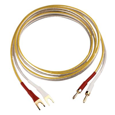 ACGTUY HiFi Silver-Plated Cable High-end 6N OFC Wire Compatible with The Amplifier Hi-fi Systems Y Plug Banana Plug Cable(1pcs-Banana to Y,3m)