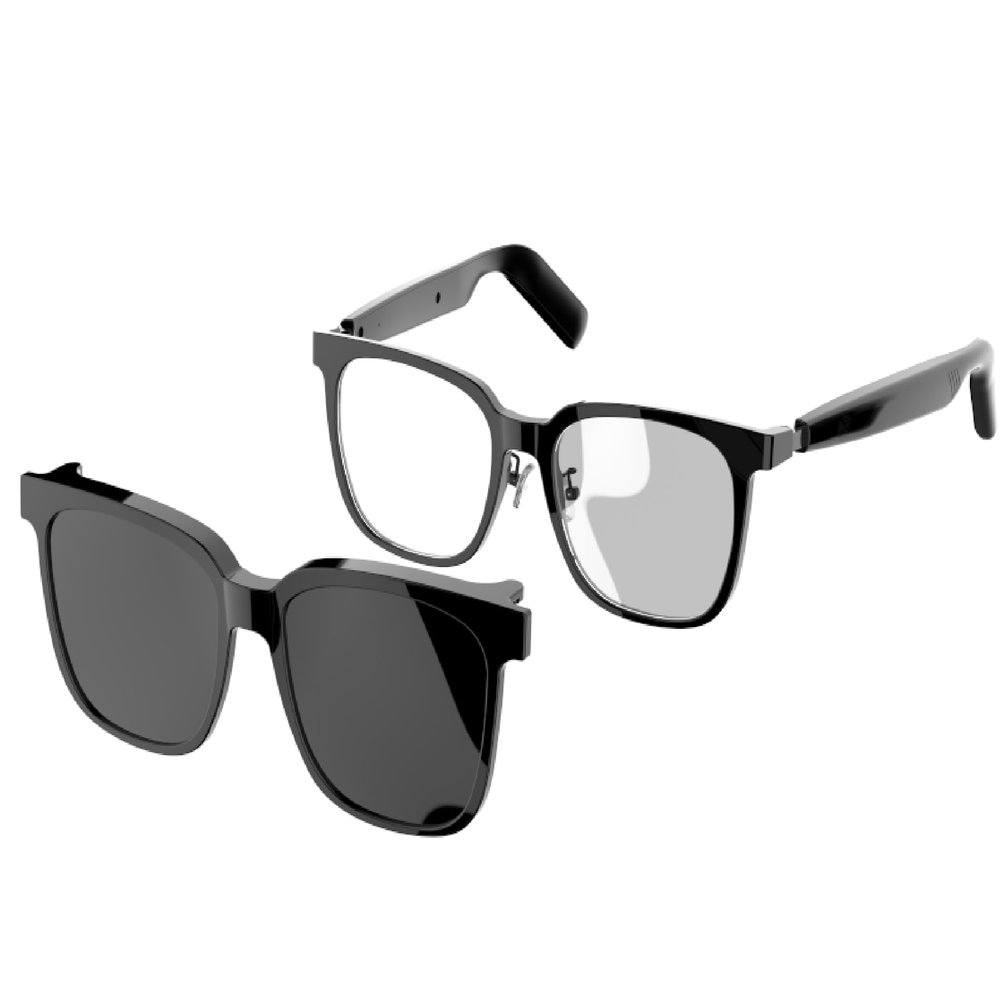 Boannice Fashion Tech Smart Glasses, Wireless Bluetooth 5.4 Audio Sunglasses, 98% UV Protection & Blue Light Filter, 8H HiFi Sound with Air Conduction, IPX4 for Outdoor/Travel