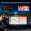 10 Inch Single DIN Car Stereo with QLED Touchscreen, Wireless Apple CarPlay & Android Auto Radio, Supports YouTube, Netflix, TikTok, 240W Audio, 32GB Storage, GPS Navigation & Bluetooth view 2