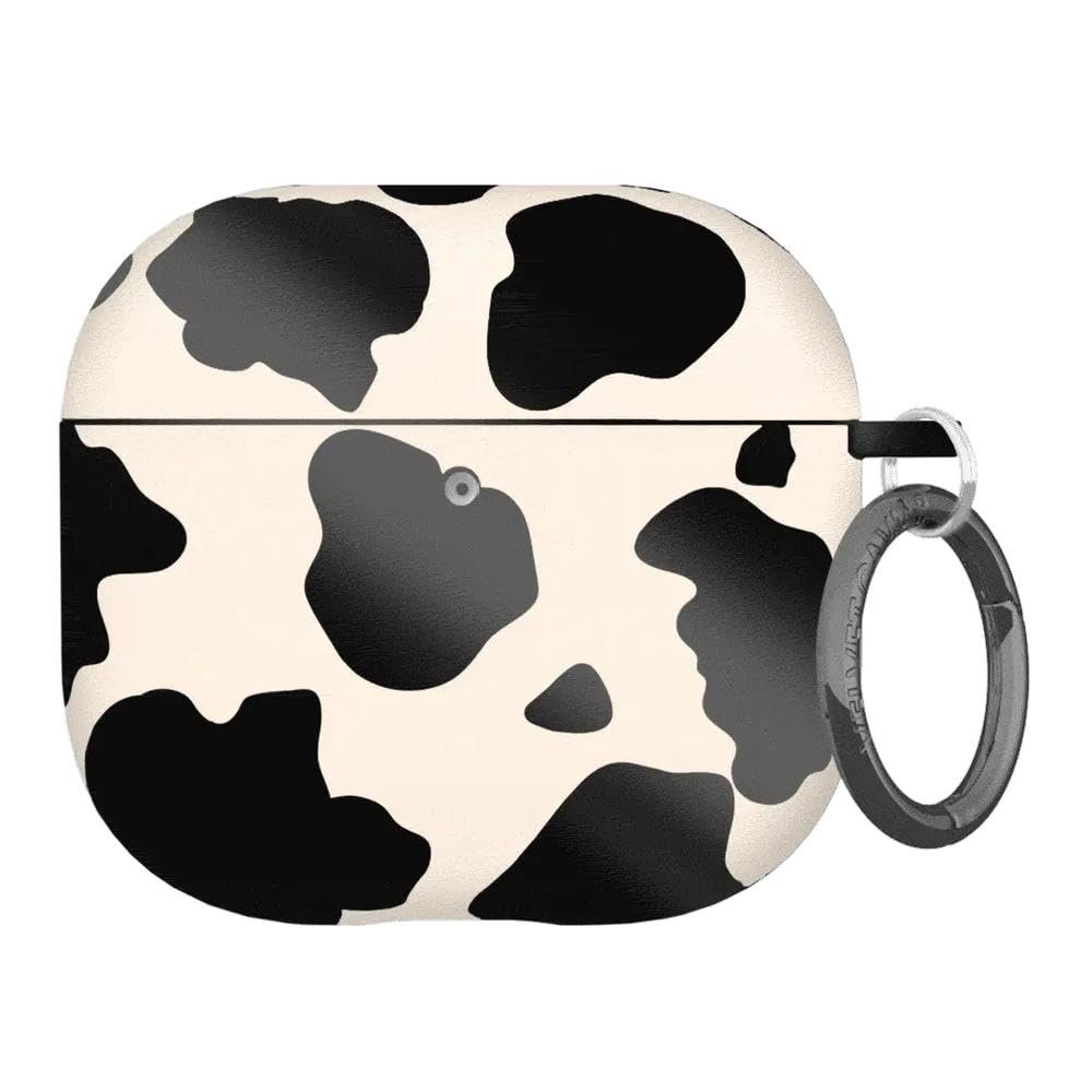 VELVET CAVIAR Compatible with AirPods 4 Case with Keychain - Cute Protective Hard 4th Generation Cases for Women - Cow Print