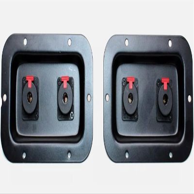 (2) Two Metal Speaker Jack Plates w/NEUTRIK NJ3FP6C-BAG Locking (1/4") Female