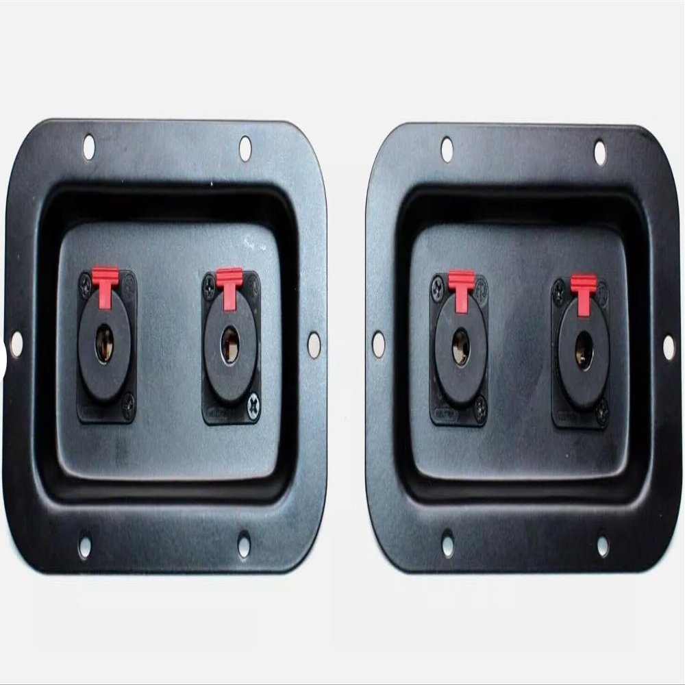 (2) Two Metal Speaker Jack Plates w/NEUTRIK NJ3FP6C-BAG Locking (1/4") Female
