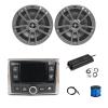 Infinity Marine Gauge Style Bluetooth AM/FM/WB Radio, 2X 6.5 180 Watt 2-Way Multi-Element Audio Speakers (Gray), Wire, Antenna, 2-Channel 750W Amplifier w/Kit view 1