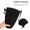 ARTIBETTER 2pcs Xl Neoprene Lens Pouch Drawstring Protective Case for Dslr Camera Lens Lightweight and Water-resistant Includes Carabiner for Easy Carrying view 3