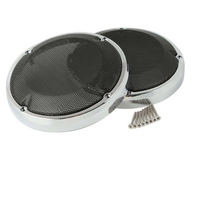 6.5 Inch Saddlebag Lid Ventilated Fairing Speaker Grill Cover Compatible With Touring Motorcycles 1983 To 2022(Chrome)