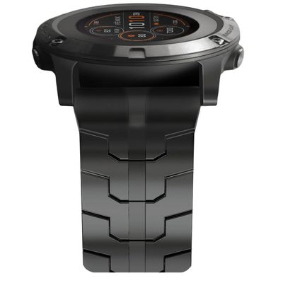 22mm Mecha Steel Bands Compatible for Garmin Fenix 8 47mm/7/6/5 Band,Quick Fit Rugged Utra Metal Strap with Folding Clasp for Fenix 5 Plus/Epix Gen 2/Forerunner 965/Epix Pro 47mm/45mm Instinct 3/2 Men