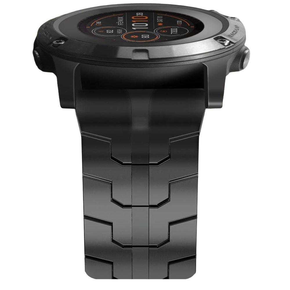 22mm Mecha Steel Bands Compatible for Garmin Fenix 8 47mm/7/6/5 Band,Quick Fit Rugged Utra Metal Strap with Folding Clasp for Fenix 5 Plus/Epix Gen 2/Forerunner 965/Epix Pro 47mm/45mm Instinct 3/2 Men