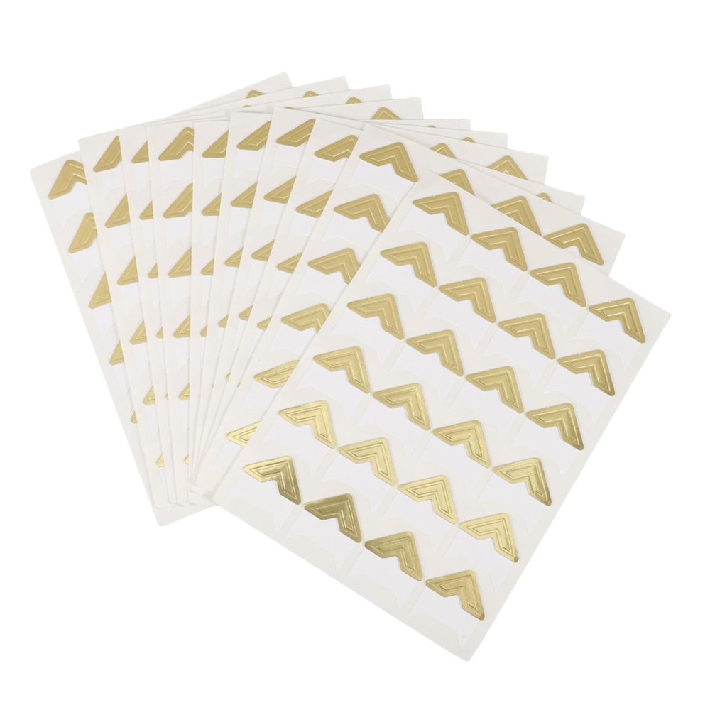 DOITOOL 10sheets Self-Adhesive Photo Corners Golden Corner Stickers for Scrapbooking Photo Albums Journals and Diaries Easy to Use Versatile Crafting