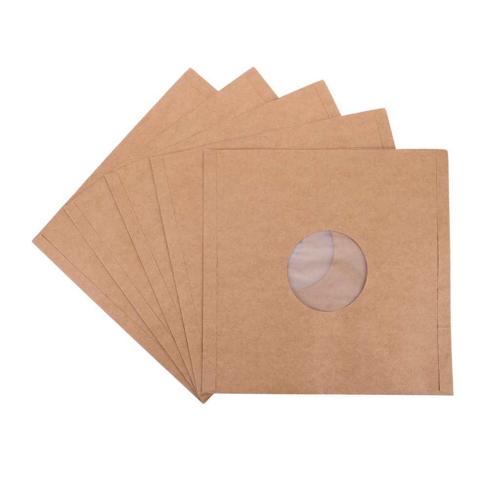 OFFIGAM 5pcs Vinyl Record Album Covers Protective Sleeves Kraft Paper Storage Cases Matte for Collectors