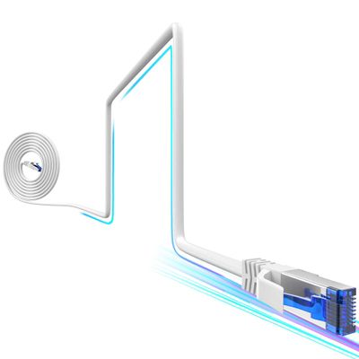 10Gsupxsel Cat8 Ethernet Cable 25 FT Indoor & Outdoor, Ethernet Cable High Speed 40Gbps 2000Mhz, Flexible Shielded Internet Cable, Cat 8 SSTP Network Cable for Home/Office/Gaming/POE, White
