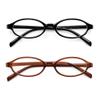 FEISEDY Y2K Retro Oval Blue Light Glasses for Women Fashion Small Face Eyewear Frame 90s Nerd Fake Cosplay Eyeglasses B0258 Black and Tea view 1