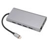 11 in 1 USB C Hub, Multiport Adapter with 4xUSB3.0, HD 4K VGA, RJ45 Ethernet, PD Charging, 3.5mm Sound, Memory Card Reader Deep Sky Gray Aluminum Alloy Docking Station view 3