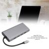 11 in 1 USB C Hub, Multiport Adapter with 4xUSB3.0, HD 4K VGA, RJ45 Ethernet, PD Charging, 3.5mm Sound, Memory Card Reader Deep Sky Gray Aluminum Alloy Docking Station view 4