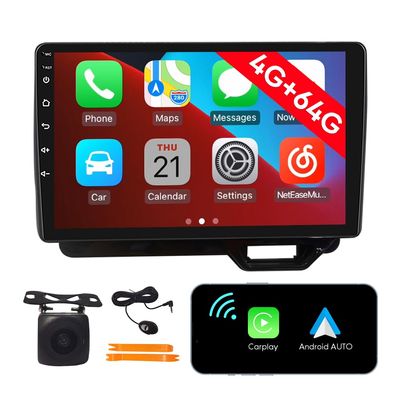 [4G 64G] Android Car Stereo FM Radio Carplay Android Auto 10.1" Touchscreen Headunit Media Player with Backup Camera for Honda N-Box 2017 2018 2019 2020 2021 RHD UV Black