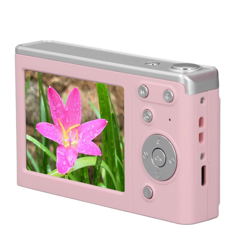 4K Digital Camera for Photography 50MP, Auto Focus & 16X Digital Zoom Point and Shoot Camara, Anti Shake, Built in Fill Light, for Teens Beginner Adult (Pink)