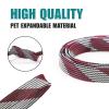 HOLED 5/8" Width PET Expandable Braided Cable Sleeve 25ft, Braided Wire Sleeving for Cord Management Wire Loom for Cable Cord Protectors Pet Bite Protection (Black White Pink) view 2
