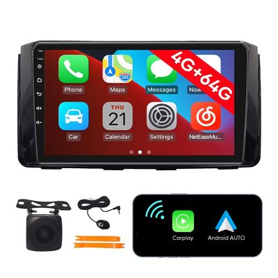 [4G 64G] Android Car Stereo FM Radio Carplay Android Auto 9" Touchscreen Headunit Media Player with Backup Camera for Hyundai H350/ Solati 2016 2017 2018 2019 2020 2021 UV Black