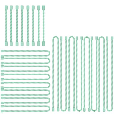 24PCS 4-Inch, 12-Inch, 18-Inch Silicone Cable Ties, Bendable Rubber Twist Ties, Reusable Twist Ties for Cords, gear ties for Organizing, Bundling (Mint Green)