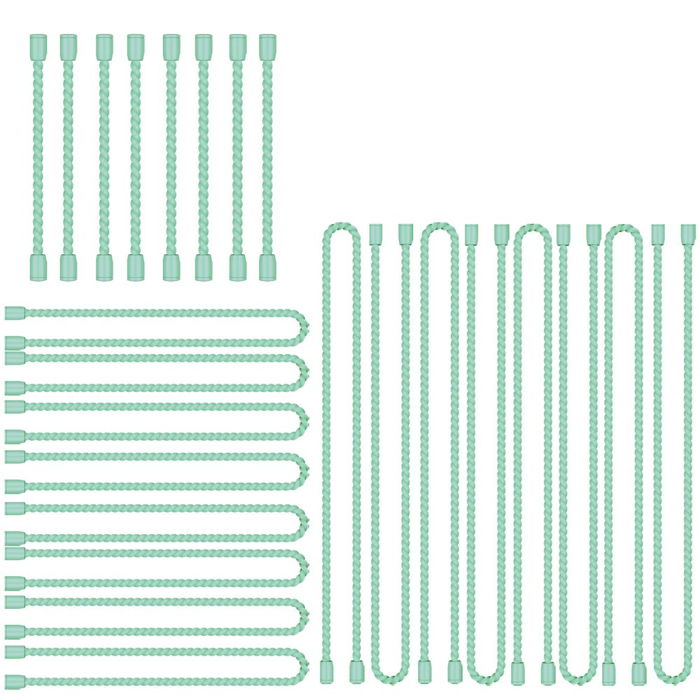 24PCS 4-Inch, 12-Inch, 18-Inch Silicone Cable Ties, Bendable Rubber Twist Ties, Reusable Twist Ties for Cords, gear ties for Organizing, Bundling (Mint Green)