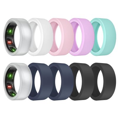 10 Pack Ring Cover for Oura Ring Gen 4/3, Silicone Protector for ULTRAHUMAN Ring AIR Working Out Accessories Men Women (2 Black/2 Clear/2 NightBlue/White/Teal/Purple/Pink, S (6/7/8/9/10/11))