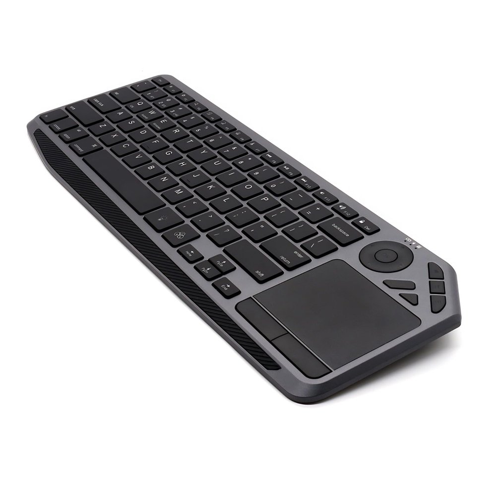 Yoidesu Wireless Touch Keyboard, 2.4G Bluetooth Dual Mode 78 Keys Desktop Wireless Keyboard with Built in Multi Touch Touchpad, Multimedia Hotkey, 7 Color Backlight