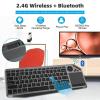 Yoidesu Wireless Touch Keyboard, 2.4G Bluetooth Dual Mode 78 Keys Desktop Wireless Keyboard with Built in Multi Touch Touchpad, Multimedia Hotkey, 7 Color Backlight view 3