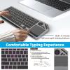Yoidesu Wireless Touch Keyboard, 2.4G Bluetooth Dual Mode 78 Keys Desktop Wireless Keyboard with Built in Multi Touch Touchpad, Multimedia Hotkey, 7 Color Backlight view 4