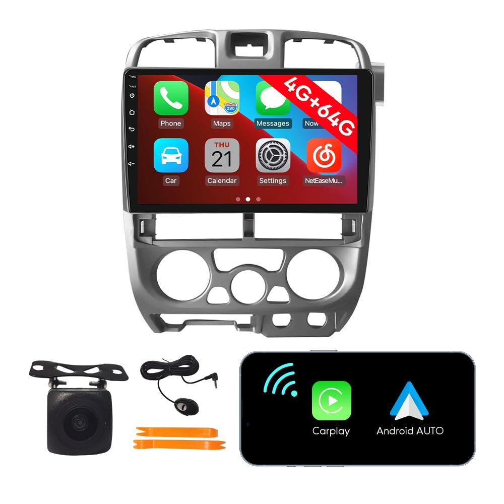 [4G 64G] Android Car Stereo FM Radio Carplay Android Auto 9" Touchscreen Headunit Media Player with Backup Camera for Isuzu D Max/Mu-7/ Chevrolet Colorado 2001 2002 2003 2004 2005