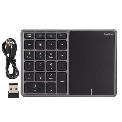 AYNEFY Number Pad, Clado Numrico Inalmbrico Touchpad, 22 Keys Bt4.2 Type C Charging 500Mah, Numeric Keypad, Tastatur Mit Touad with, for, for and for Os X (Iron Gray)