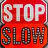 HHCCTEO 18" LED Stop Slow Paddle, Stop Slow Sign with Metal Handle, Double-Sided, Steady/Flashing LED Light Modes, Rechargeable view 2