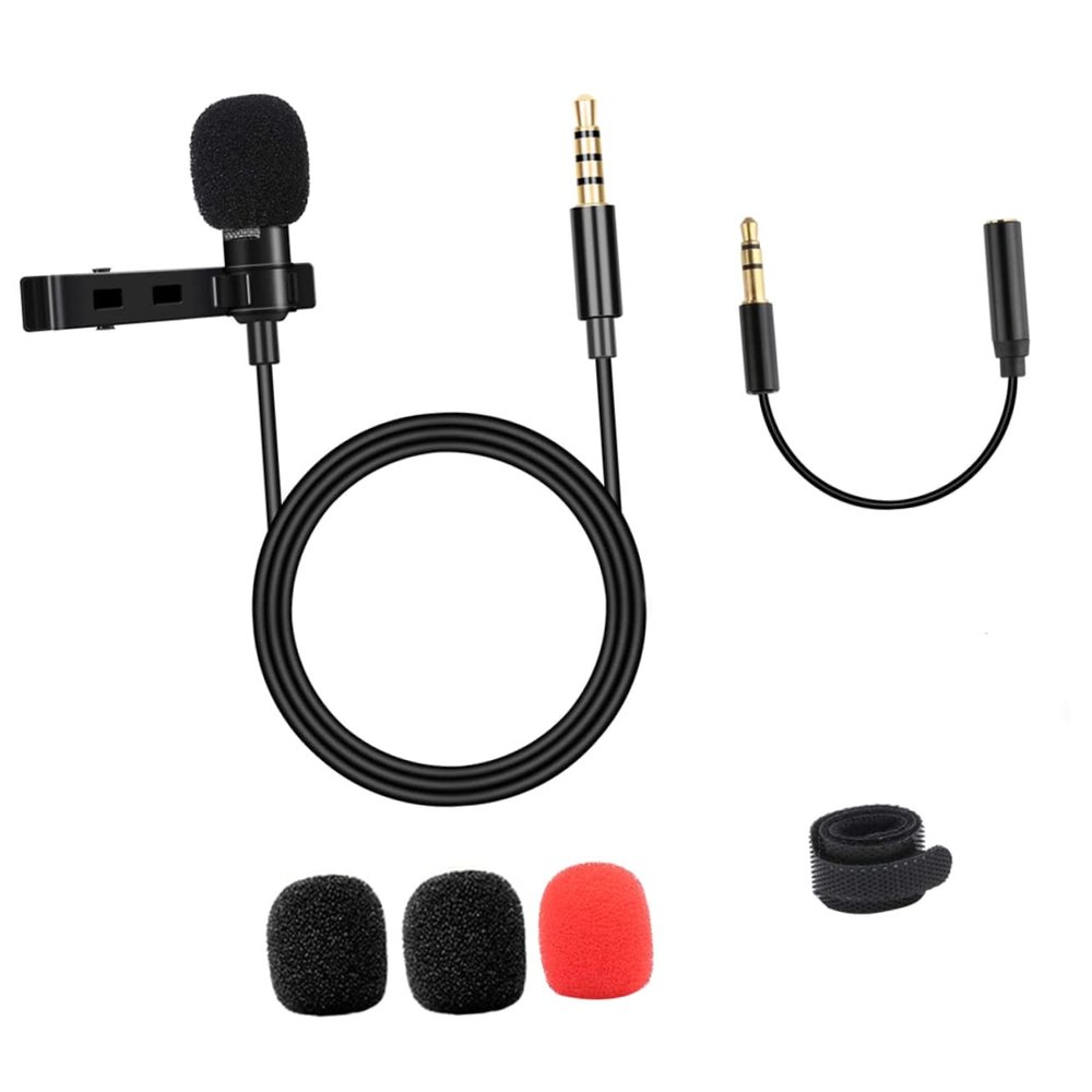 ARTIBETTER Clip-on Omnidirectional Lavalier Mic 3.5mm for Desktop Phone Interview Webcast