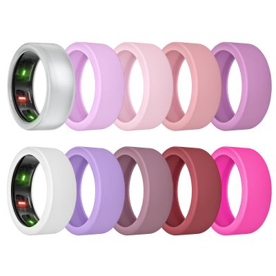 MAKCPOIMER 10 Pack Ring Cover for Oura Ring Gen 4/3, Silicone Protector Working Out Accessories Men Women (All 10 Colors-2, S (6/7/8/9/10/11))