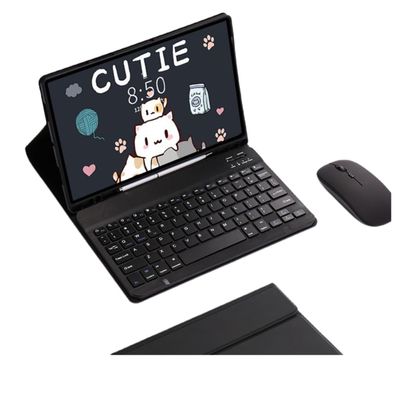 Computer Protective Case Stand, for Galaxy Tab S7S8S9FE Tablet Case, Wireless Keyboard Holster, with TPU + ABS Anti-Fall, Wear-Resistant, Material 3 pcs. (for Tab S7/S8 Black)
