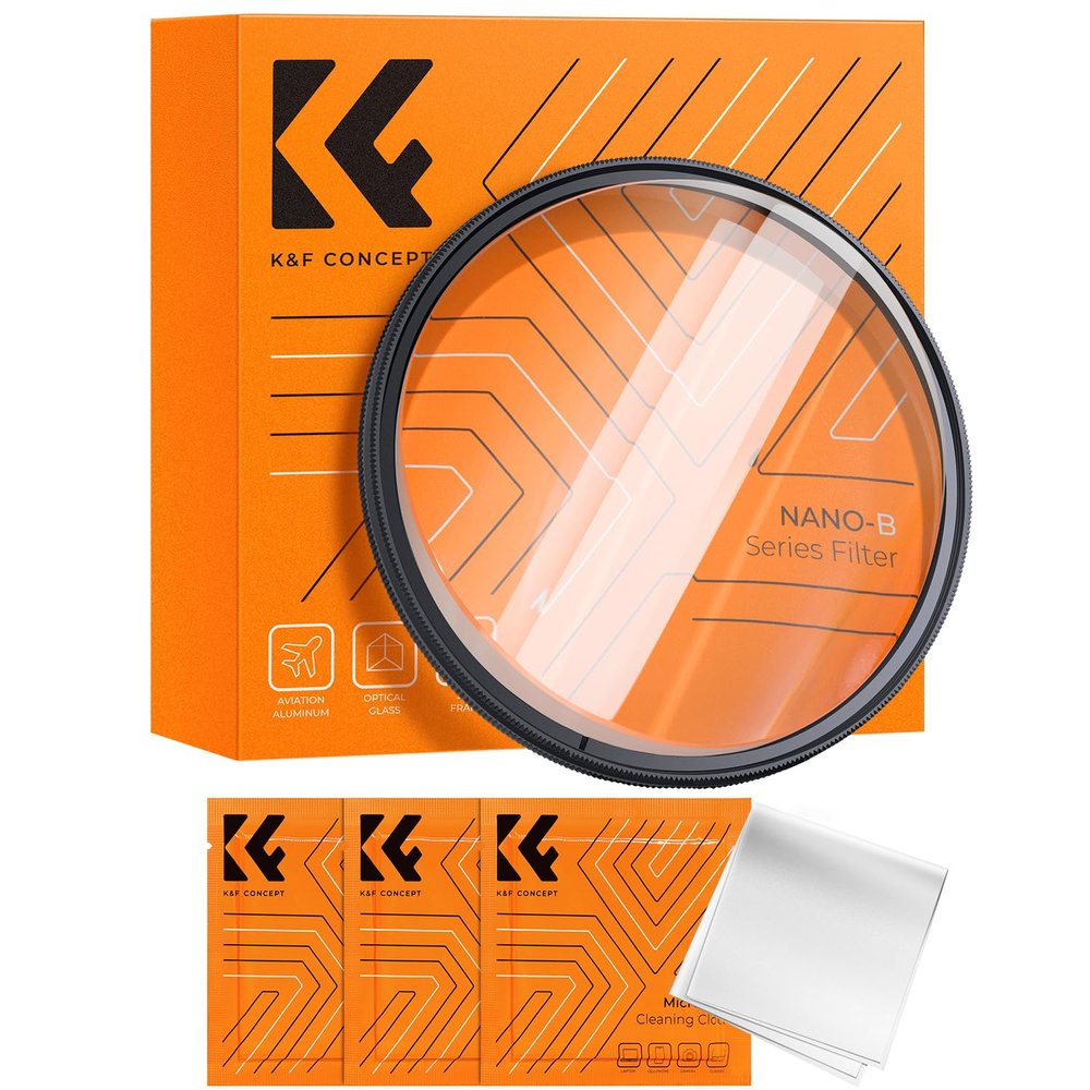 K&F CONCEPT 82mm Bilateral Blur Ghost Motion Filter Super Speed Effects for Camera Lens Clear Optical Glass with Cleaning Cloth