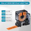 KCMYTONER 1 Pack Compatible for Dymo Rhino 18436 3/4" 19mm Black on Orange Vinyl Permanent Industrial Label Tape for Rhino 4200 5000 5200 6000 and 3M Label Maker view 2