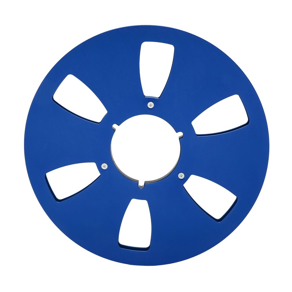 1/4 10.5 Inch Empty Takeup Reel, 6 Hole Aluminum Alloy, Universal Opening for Sound Tape Machines (Blue)