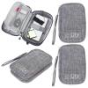 4Pcs Portable Cable Organizer Bag Small Electronic Cable Organizer Pouch Waterproof Electronics Accessories Organizers Pouch Cables Bag Travel Digital Storage Bags for Power Bank Charger Card, Grey view 1