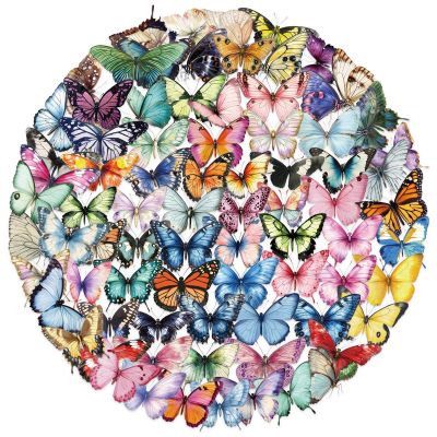 100PCS Cute Transparent Butterfly Stickers Pack,Aesthetic Colorful Butterfly Decor for Laptop Gifts for Teens Adults Waterproof PET Lifelike Stickers for Scrapbook Notebook Phone Bike Party Favors