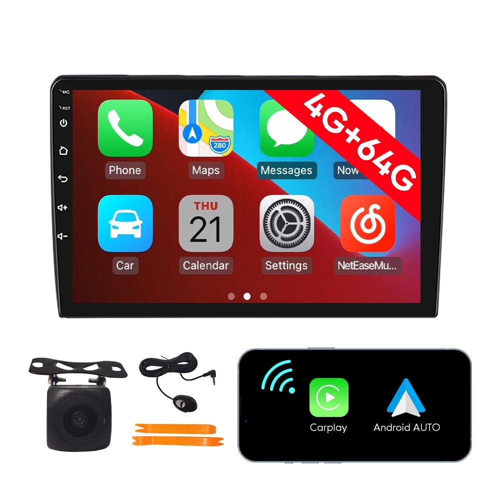 [4G 64G] Android Car Stereo FM Radio Carplay Android Auto 9" Touchscreen Headunit Media Player with Backup Camera for Chevrolet Captiva 2006 2007 2008 2009 2010 2011