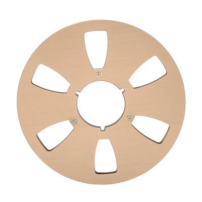 1/4 10.5 Inch Empty Takeup Reel, 6 Hole Aluminum Alloy, Universal Opening for Sound Tape Machines (Gold)