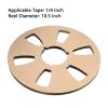 1/4 10.5 Inch Empty Takeup Reel, 6 Hole Aluminum Alloy, Universal Opening for Sound Tape Machines (Gold) view 2