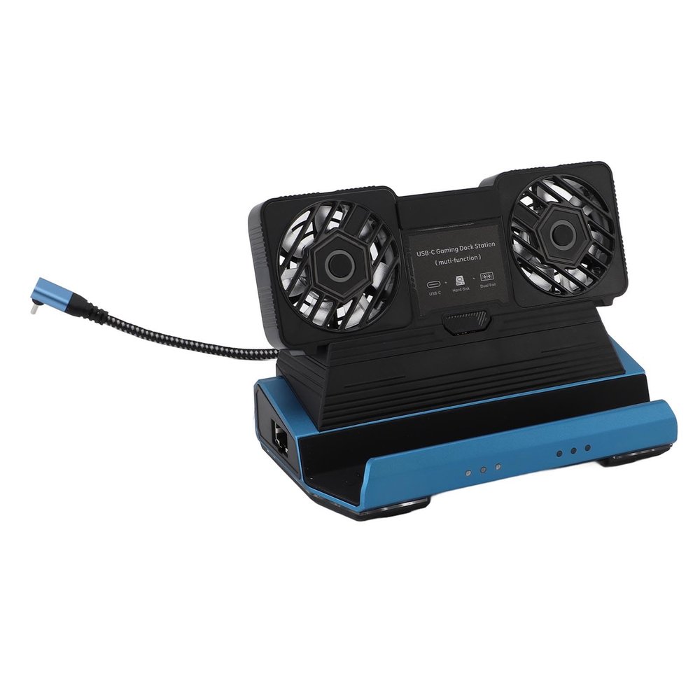 10 in 1 Docking Station for Steam Deck for ROG Ally X for Legion Go for Claw,Tablet with Removable Dual Cooling Fans HDMI 4K 60Hz Gigabit Ethernet 4 USB3.0 PD100W M.2 NVMe