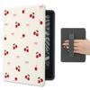 AdorableWhimsy Simple Bow Case for Kindle Paperwhite 12th Generation 7 Inch & Kindle Colorsoft Signature Edition 2024 Release with Hand Strap Bow Printed PU Leather Folio Cover with Auto Sleep/Wake view 1