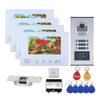 4-Unit Home Apartment Visual Intercom Doorbell System,7" LCD Screen Bus 2pin Wired Video Door Phone Kit,for Home Night Vision+ Cathode Lock(1 Doorbell+4 Monitor) view 1